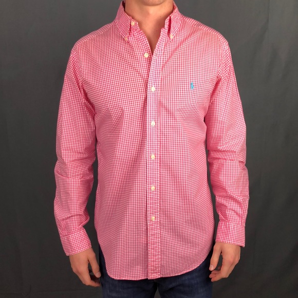 Ralph Lauren Pink Plaid Classic Fit Size - Medium - Picture 1 of 3